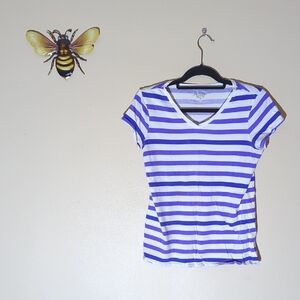 Blue and White Striped T-Shirt